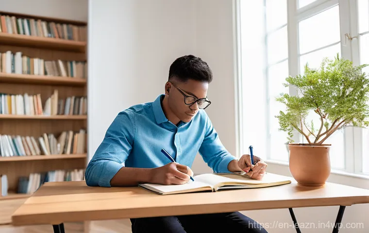 자기 주도 학습에서의 자기 주도성 향상 전략 - **Prompt:** A young adult (18-25 years old) stands at a metaphorical crossroads at dawn, looking up ...