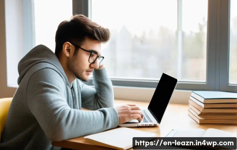 자기 주도 학습의 감정적 측면 - A focused young adult sitting at a cozy desk by a large window with natural daylight, surrounded by ...