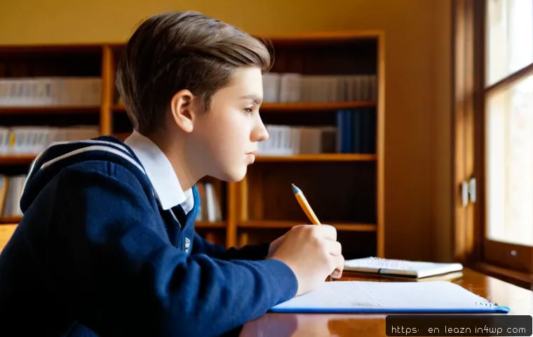 Home 17 자기 주도 학습의 주기적 평가의 중요성 - Photorealistic home study scene of a focused American high school student conducting a weekly self-a...