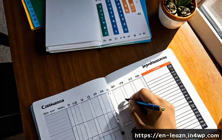 자기 주도 학습의 성과 분석 및 보고서 작성 - Photorealistic home study scene, focused adult learner reviewing progress with a blank bar-chart pri...